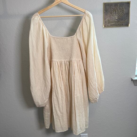 Women's First Love Cream Crochet Bodice Fit and Flare Dress‎ Size Large - Picture 8 of 10